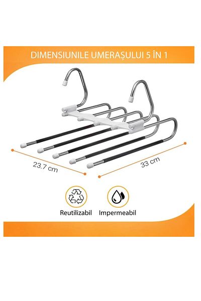 OEM Umeras cu 5 sloturi pentru pantaloni, 33 x 23.7, otel inoxidabil, plastic