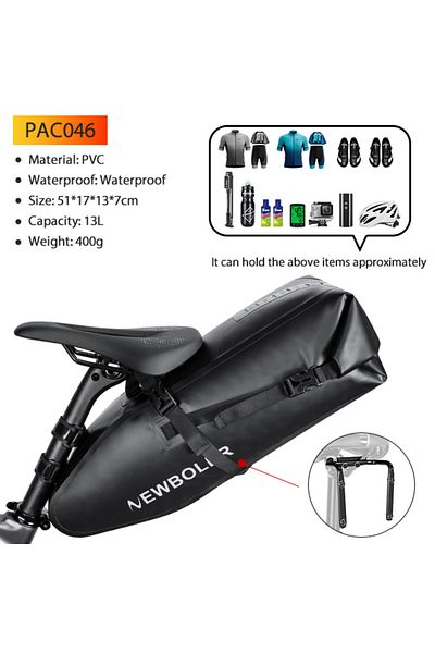 Choice 13L Set(with Rack) NEWBOLER Bike Saddlebag Stabilizer Set Waterproof 13L Large Capacity More Stable