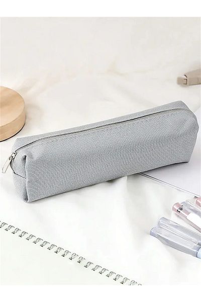 Choice 1PC gray Simple Pencil Case School Supplies Pencil Cases Estuche Escolar Solid Color School Statione