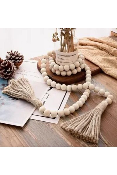 Choice log 147cm Decorative Bead Twine Tassel Strand, Log Colour Boho Decorative Wall Decor, Home Decor Cra