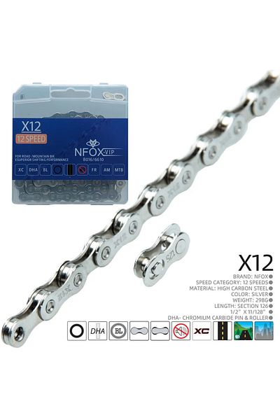 Choice X12 Nfox Mountain Road Bicycle Chain x 8 9 10 11 12 24 30 33 Speed el half hollow sl ultralight link