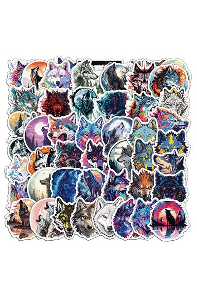 Choice 50PCS 50PCS Wolf Decoration Sticker Pack Handsome Trendy Graffiti Handbag Waterproof Phone Case Wate