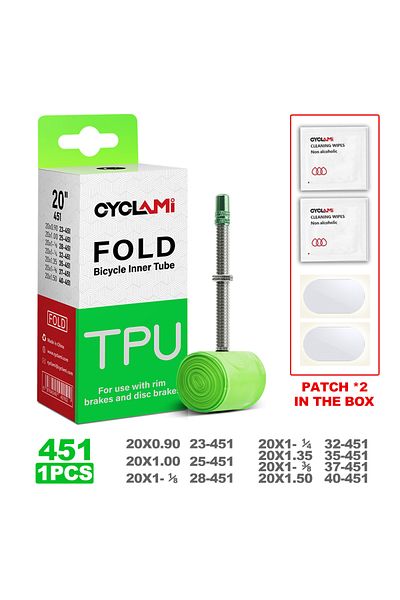 Choice 451 20 inch CYCLAMI TPU Folding Bike Inner Tube FV 60mm 20" 406 451 16" 349 18" 355 Bicycle Tire pne