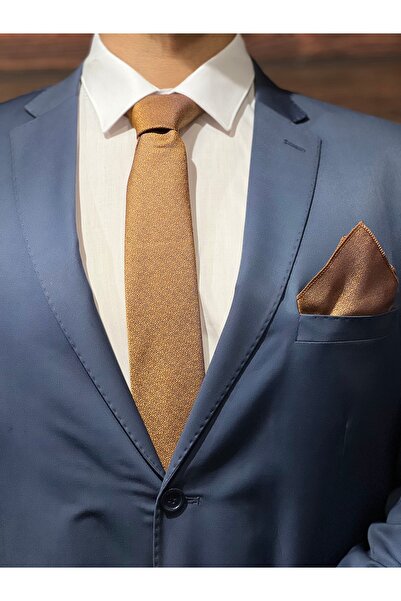 BZN Men's Golden Handkerchief Tie