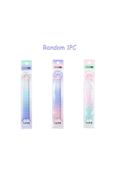 Choice Random 1 PC TWINGO 15cm Cute Cat Paw Rulers for Students, Straight Ruler for Clear and Precise Measu