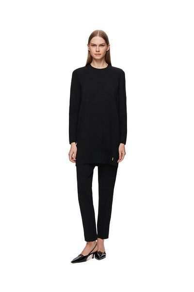 MISS DALIDA Black Skinny Leg Knitwear Trousers T25Y-7000