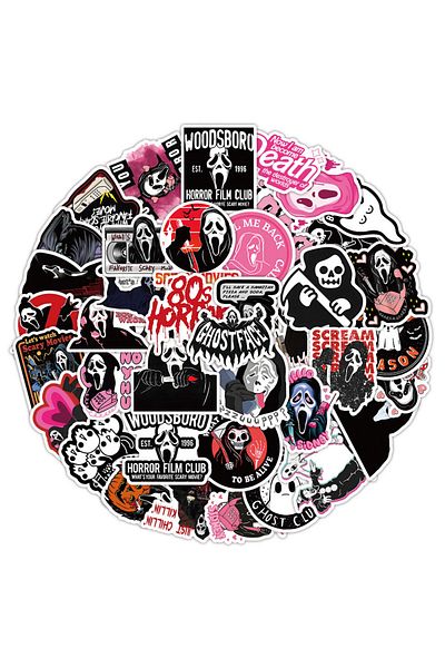 Choice 50 Sheets/Pack Cute Grim Reaper Stickers - Gothic Skull Graffiti Decals for Laptops, Luggage & Ph...