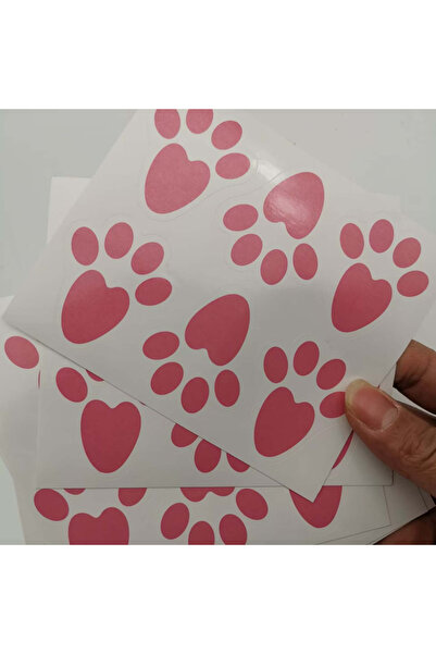 Choice ملصقات بصمة قدم أرنب عيد الفصح الوردية، 60 قطعة، مقاس 2 بوصة، ملصق ختم...