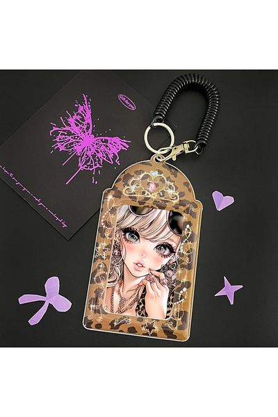 Choice Ferrule and Rope Leopard Print Card Holder, Suitable For Storing 3.5-Inch And 3-Inch Small Cards, Su