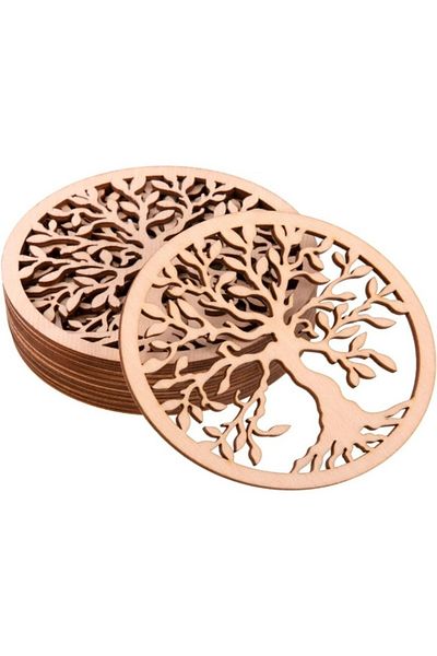 Choice 10pcs Wooden glass under the life tree glass 10 sets 10cm-Wooden glass for drinks and coffee-Wooden