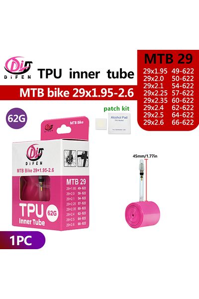 Choice Presta Valve 45mm DF 29x1.95-2.6 1PC Difen TPU MTB Bike Inner Tube Camera 29 26 27.5 29x1.95 2.0 2.