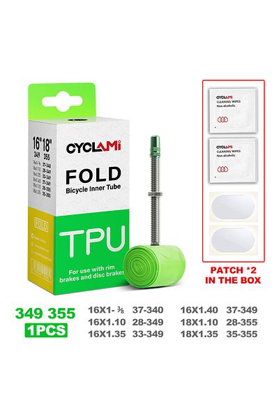 Choice 349 355 16 18 inch CYCLAMI TPU Folding Bike Inner Tube FV 60mm 20" 406 451 16" 349 18" 355 Bicycle T