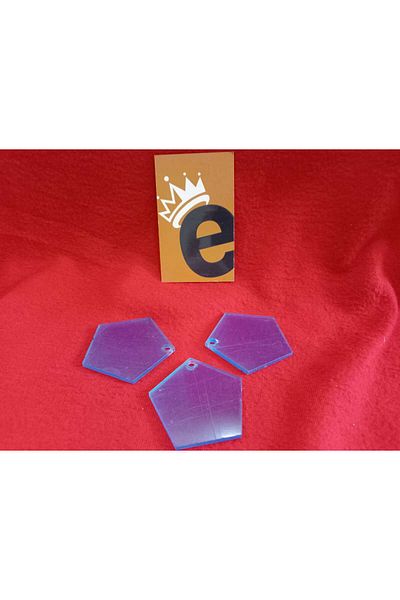 Ecce Transparent Film Coating Anti-Scratch Pentagonal Glass Keychain 50Pcs (5cm Diameter - 0.5cm Thickness)