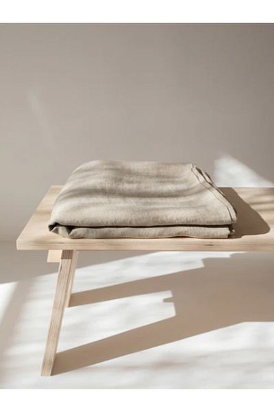 KÜTÜKhouse Beige Linen Flat Sheet Double