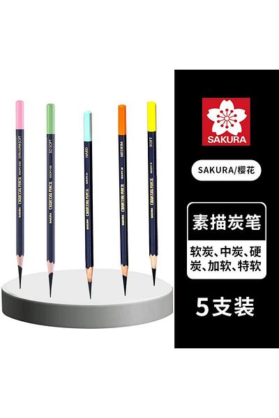 Choice 5pcs For Each Japanese SAKURA Charcoal Pencils Soft/Hard/Medium Sketching Pencils Anti-break Extra S