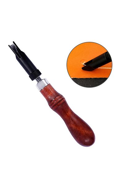 Choice type 1 IMZAY Adjustable Push Grooving Device Durable V Type Leather Groover Wood Handle Leather Craf