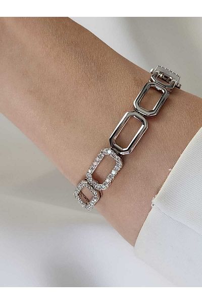 ZÜLİSCH Gourmet Steel Bracelet Xuping Zircon Stone Model Silver Color Stainless