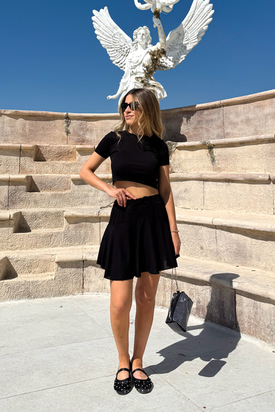 ModaPlaza Kadın Kalın Kemerli Şort Etek