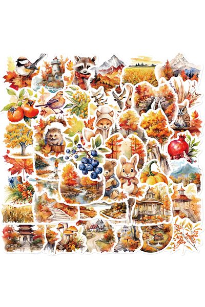 Choice 50PCS 50PCS Autumn Harvest Stickers Exquisite Handheld Materials Phone Cases Laptop Suitcases Water