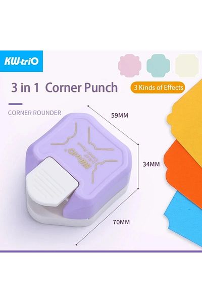 Choice Purple YJQ Punch The Most Rounded Corners From 4 In 1 Label Paper Cutter Tag Punch Scrapbook Card 3