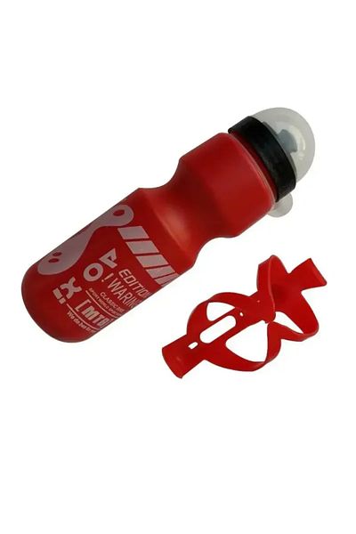 Choice Red Bicycle Mountain Bike Sports Water Bottle with Water Bottle Bracket Outdoor Sports Camping Bever