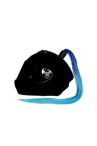 OEM Afro Braided Ponytails For Motorcycle Helmet Blue 2 Shades