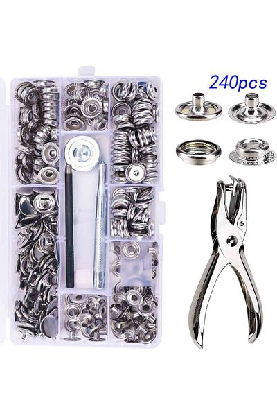 Choice 240pcs 15mm Canvas Snap Kit, Marine Grade Snap Fastener Stainless Steel Snap Buttons for Boat Cover,