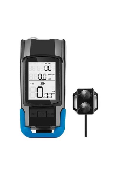BUCKLOS BLUE 3 in 1 Bike Lights Multifunctional Bicycle Computer 120DB Bicycle Horn Cycling Bells MTB Road B