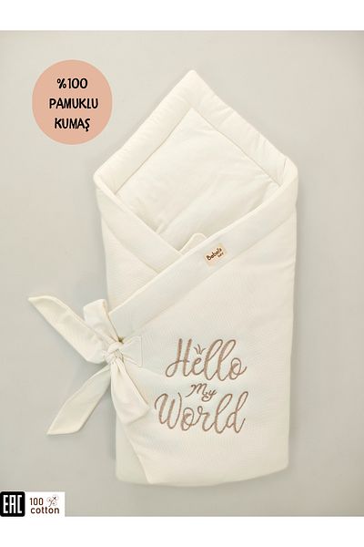 Bebella 100% Cotton Special Fabric Baby Swaddle Blanket – Hospital Release & Newborn with Embroidery Detail