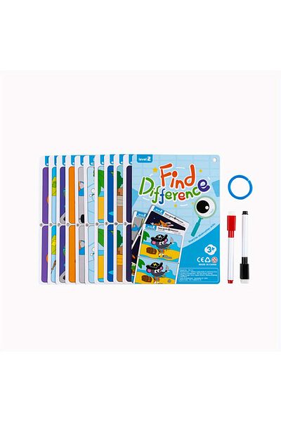 Choice intermediate Erasable Early Learning Card - Reusable "Find Differences" Training Game with Color Ill