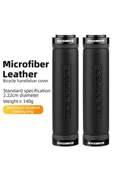 ROCKBROS 40210003001 ROCKBROS Bicycle Grips Microfiber Leather Dustproof Bike Handlebar Cover Grips Aluminum