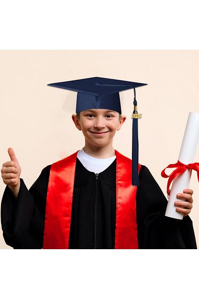 Choice One Size Black Graduation Cap With Tassel Bachelors Hat With Adjustable Size Elastic Band Graduation