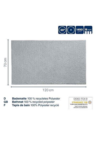 Kela Maja bath mat 120x70 cm grey polyester