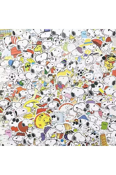 Miniso 100pcs Snoopy Stationery Stickers 100/200pcs Anime Cute Cartoon Student Stationery Notebook Diy Deco