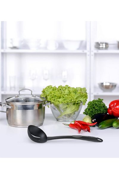 TEFAL Bienvenue Nylon Handle Heat Resistant Slotted Skimmer Black