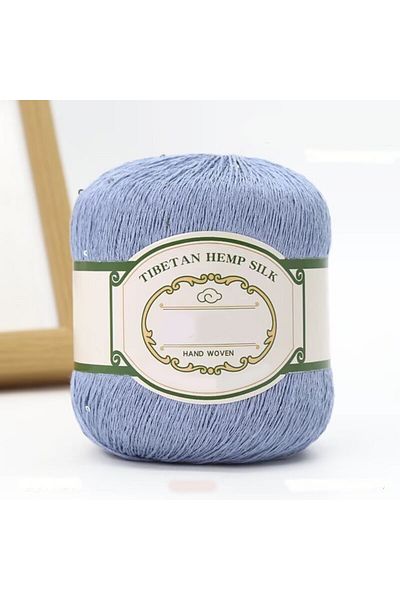 Choice 20 Monet Blue 200g Cotton Linen Lace with Sequin Yarn, Cotton Linen Hand Woven Crochet Hollow Summer
