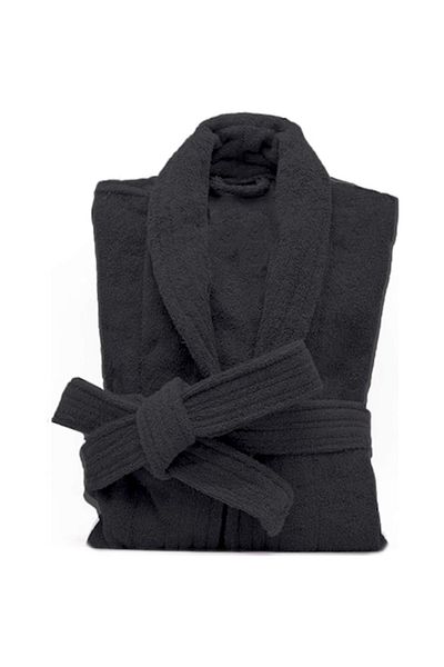 OEM Halat de baie, Unisex, Bumbac Premium, Negru, Mărime XXL
