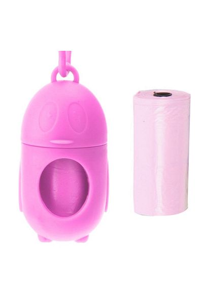 Ropet Set of 2 rolls x 15 waste bags and holder for dogs and cats, Pink