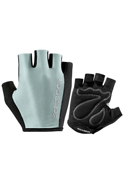 ROCKBROS L S099GR ROCKBROS Bike Gloves Half Finger Summer Breathable Anti-slip SBR Pad Shockproof MTB Road Bi