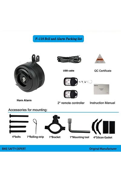 Choice Bell and Alarm FEDOG Bicycle electric horn super loud anti-theft alarm scooter MTB mountain bike ant