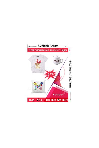 Choice A4 50Sheets 50sheets A3 A4 Heat Sublimation Transfer Paper By Inkjet Printer For Polyster T-shirt Fa