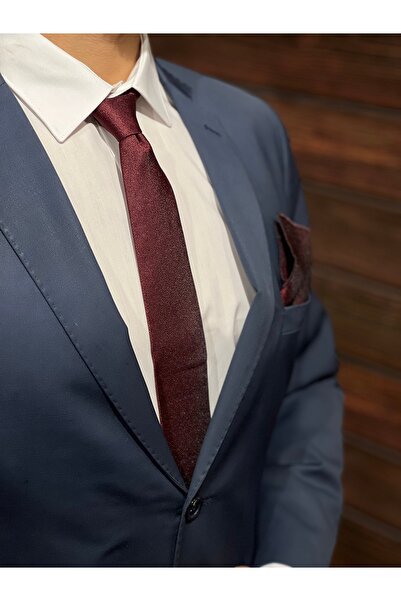 BZN Men's Bordo Handkerchief Tie