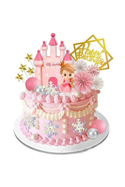 Choice3 زينة كعكة الأميرة على شكل قلعة، مناسبة لحفلات أعياد الميلاد للبنات وا...