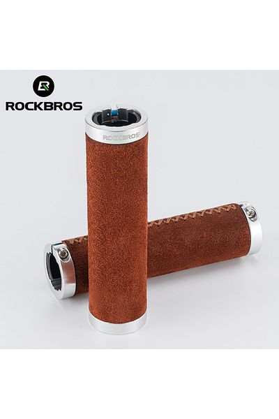 ROCKBROS RM02 ROCKBROS Bicycle Grips Aluminum Alloy Leathable Bike Handlebar Cover Grips Bilateral Lock Grips