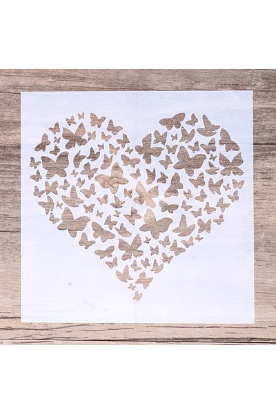 Choice 13 by 13 cm 13 cm DIY Craft Layering Butterfly Heart Stencil for Scrapbooking Painting Stamping Albu