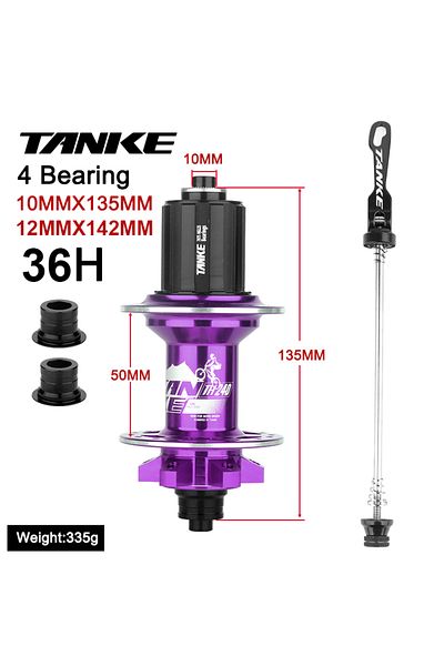 Choice Purple HG Rear TA-QR TANKE-MTB Hub,36 Holes 6 claw 108 Clicks NBK,Sealed Bearing,Mountain Bike Alumi