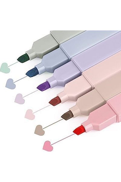 Choice Sweet series 6PCS Fluorescent Colors Chisel Tip Aesthetic Highlighter Marker Pens Set | Multicolor H