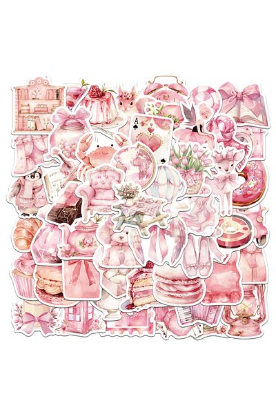 Choice 50PCS 50PCS Pink Aesthetic Stickers Exquisite Hand Account Materials Phone Cases Laptop Suitcases Wa