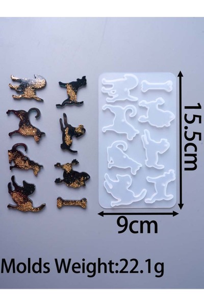 Choice 01 Dog Tag Pendant Bone Shaped Silicone Mold DIY Puppy Shaped Crafts J...