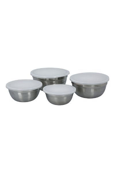 Chef Craft مجموعة أوعية خلط من الفولاذ المقاوم للصدأ خالية من مادة BPA مع أغطية باللونين الفضي والأبيض